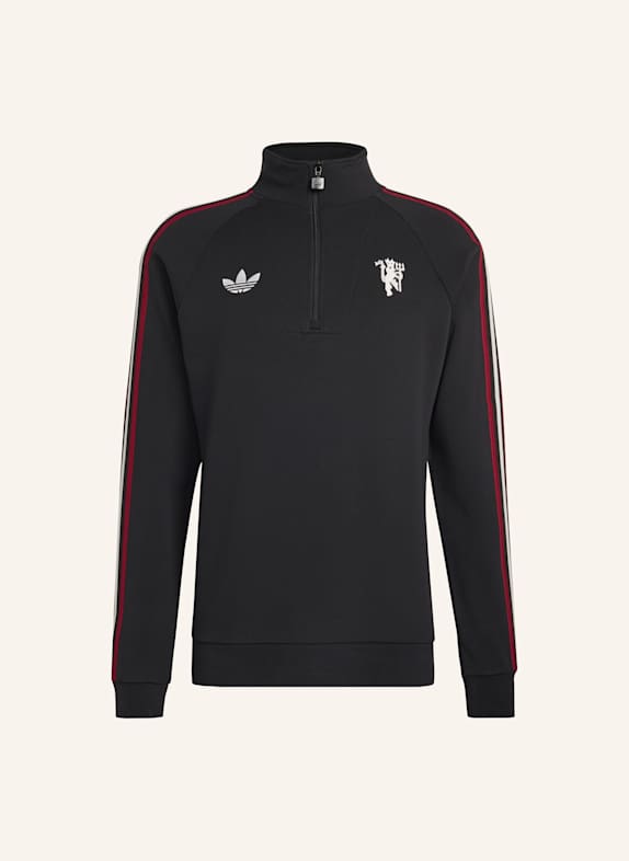 adidas MANCHESTER UNITED ORIGINALS HALF ZIP OBERTEIL SCHWARZ