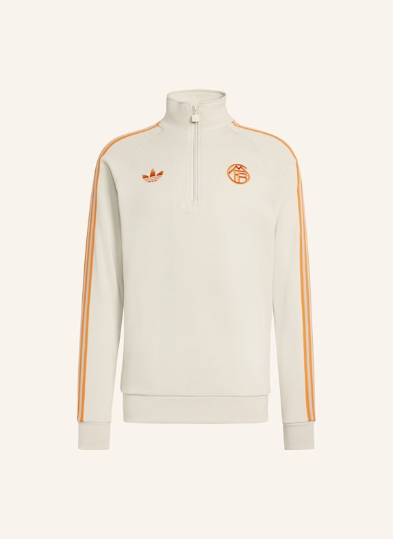 adidas FC BAYERN MÜNCHEN ORIGINALS TOP MIT REISSVERSCHLUSS BIS ZUR BRUST BEIGE