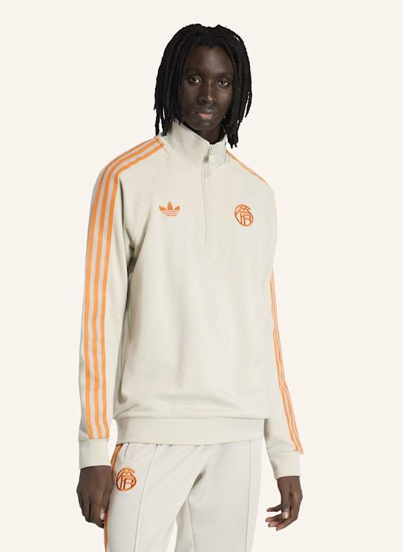 adidas FC BAYERN MÜNCHEN ORIGINALS TOP MIT REISSVERSCHLUSS BIS ZUR BRUST BEIGE