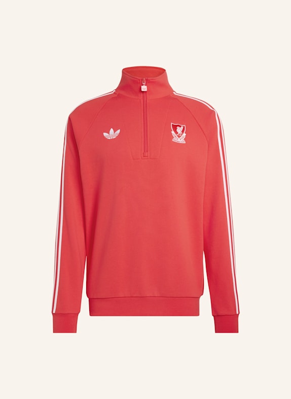 adidas LIVERPOOL FC ORIGINALS HALF ZIP OBERTEIL ROT