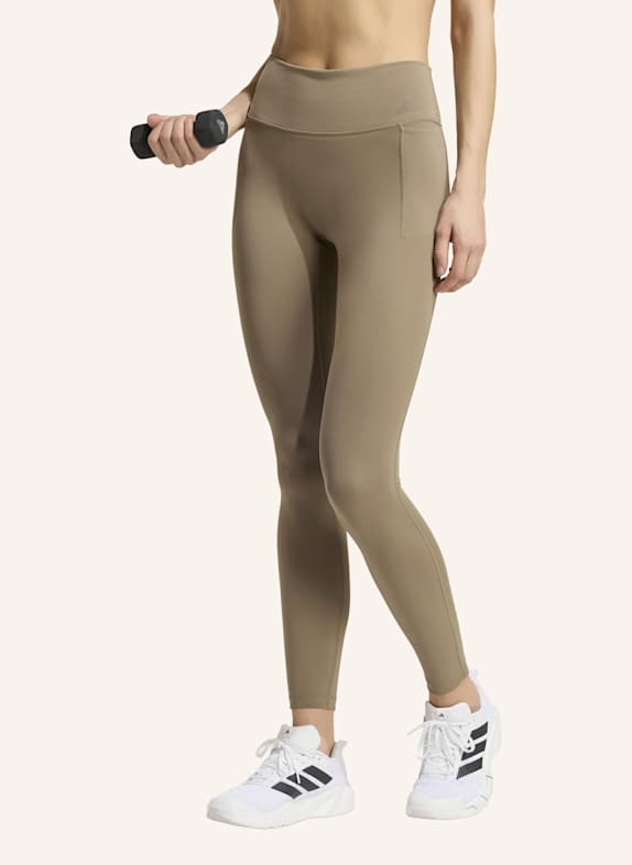 adidas OPTIME WORKOUT FULL LENGTH LEGGINGS KHAKI