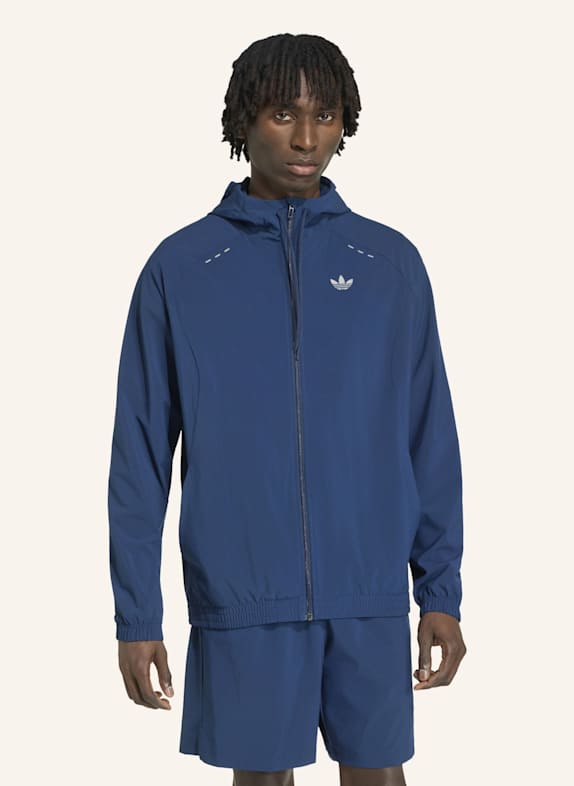 adidas Originals TECH TREFOIL ESSENTIALS ORIGINALS JACKE, KAPUZE, DURCHGEHENDER REISSVERSCHLUSS BLAU