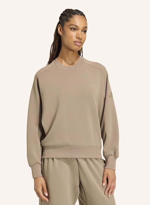 adidas SOFT LUX SWEATSHIRT, LOCKER GESCHNITTEN KHAKI