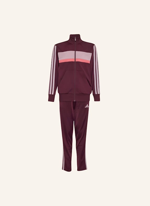 adidas SEASONAL ESSENTIALS TIBERIO 3-STREIFEN TRICOT KIDS TRAININGSANZUG ROT/ LILA