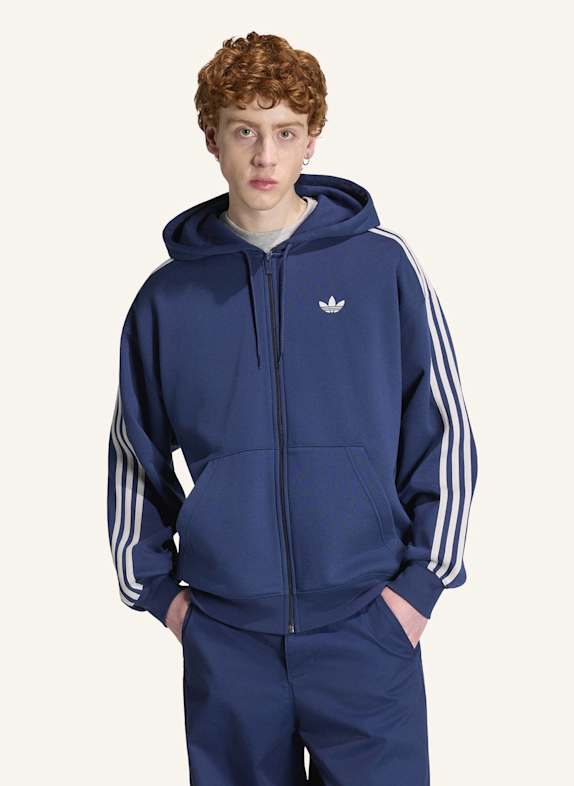 adidas Originals ADIDAS ADICOLOR KAPUZENJACKE, OVERSIZE BLAU/ GRAU