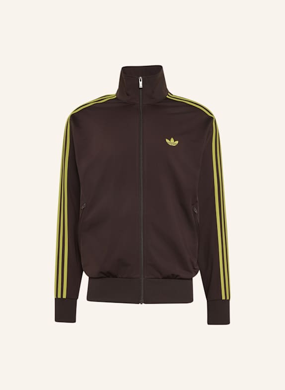 adidas Originals Sweatjacke FIREBIRD mit Galonstreifen BRAUN/ NEONGRÜN