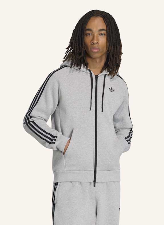 adidas Originals ADICOLOR OVER THE HOOD STRIPES KAPUZENJACKE GRAU