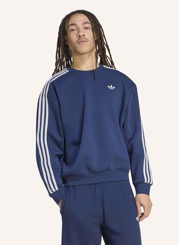 adidas Originals ADICOLOR 3-STREIFEN OVERSIZED CREWNECK BLAU/ GRAU