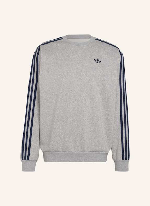 adidas Originals ADICOLOR 3-STREIFEN OVERSIZED CREWNECK GRAU/ BLAU