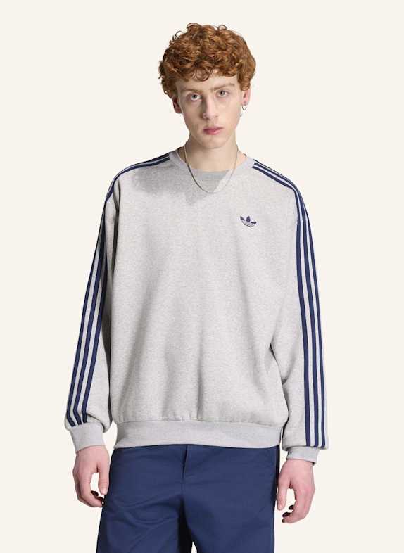adidas Originals ADICOLOR 3-STREIFEN OVERSIZED CREWNECK GRAU/ BLAU