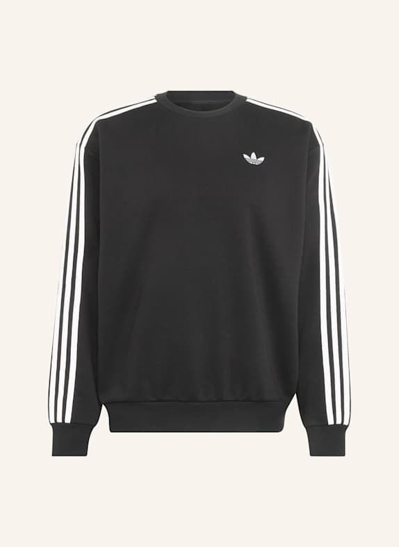 adidas Originals ADICOLOR 3-STREIFEN OVERSIZED CREWNECK SCHWARZ/ WEISS