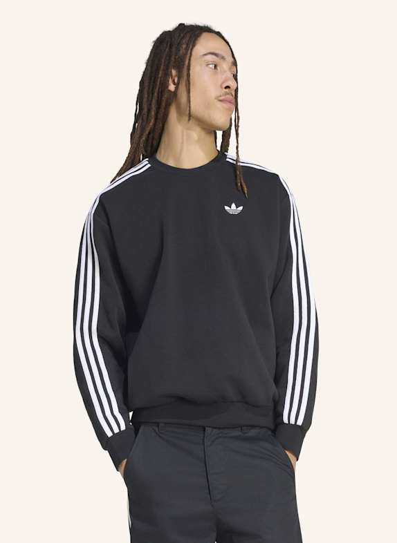 adidas Originals ADICOLOR 3-STREIFEN OVERSIZED CREWNECK SCHWARZ/ WEISS