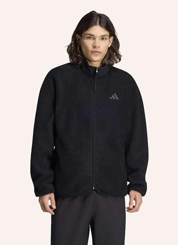 adidas CITY TECH 3-STREIFEN FLEECEJACKE, DURCHGEHENDER REISSVERSCHLUSS SCHWARZ