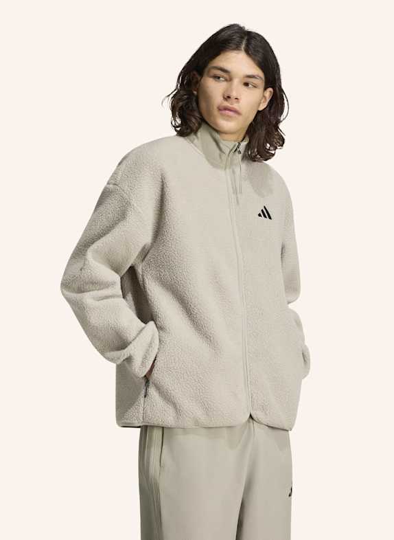 adidas CITY TECH 3-STREIFEN FLEECEJACKE, DURCHGEHENDER REISSVERSCHLUSS SILBER