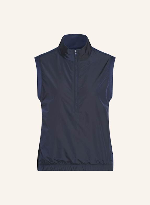 adidas BEYOND THE COURSE CLIMAWARM WESTE, LOCKER GESCHNITTEN, REISSVERSCHLUSS BIS ZUR BRUST BLAU