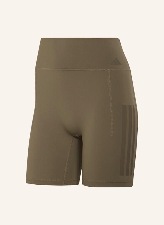 adidas OPTIME WORKOUT 3-STREIFEN KURZE LEGGINGS KHAKI
