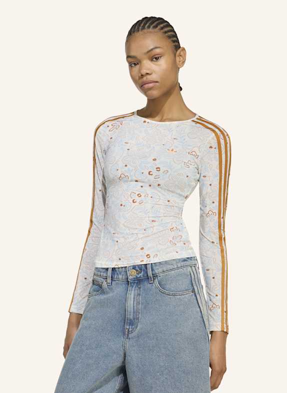 adidas Originals ADIDAS ORIGINALS SUMMER GLOW GRAFIK LONGSLEEVE, MESH WEISS/ ORANGE