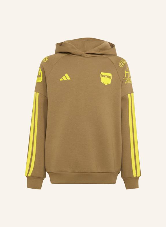 adidas ADIDAS X FORTNITE HOODIE SWEATSHIRT BRAUN/ GELB