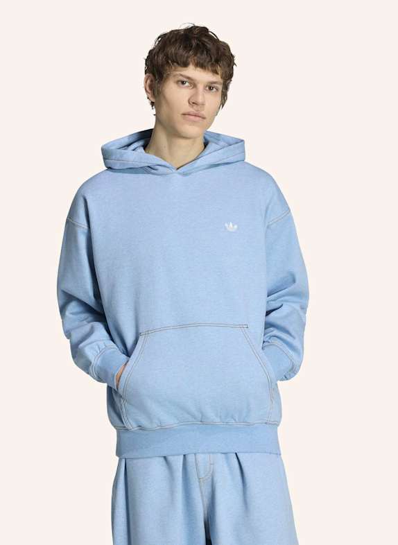 adidas Originals TREFOIL ESSENTIALS HOODIE, MELIERT, LOCKER GESCHNITTEN HELLBLAU