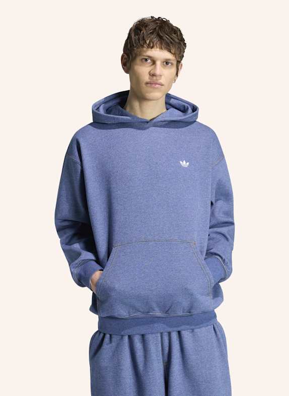 adidas Originals TREFOIL ESSENTIALS HOODIE, MELIERT, LOCKER GESCHNITTEN BLAU