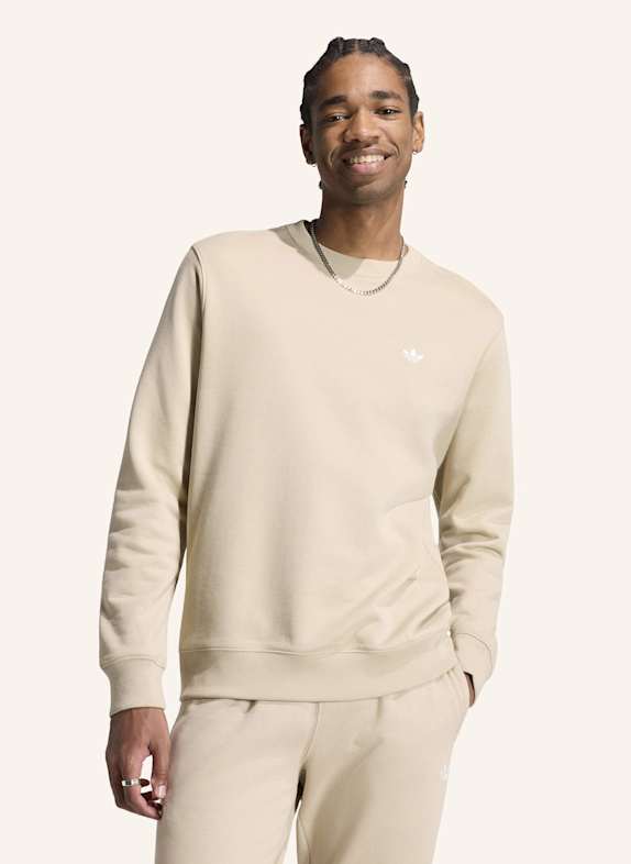 adidas Originals TREFOIL ESSENTIALS CREW FRENCH TERRY SWEATSHIRT BEIGE