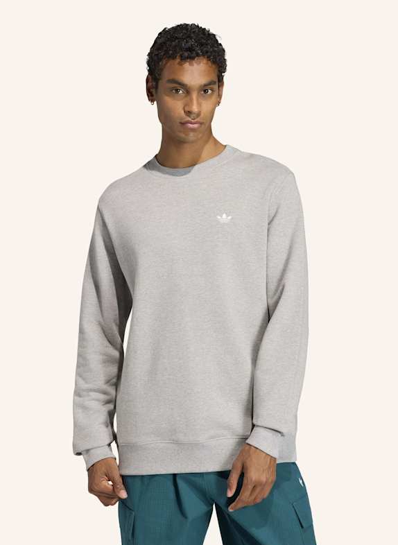 adidas Originals TREFOIL ESSENTIALS CREW FRENCH TERRY SWEATSHIRT GRAU