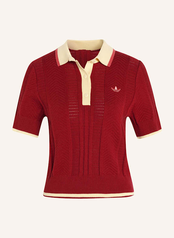 adidas Originals CALI POLOSHIRT, ZOPFMUSTER ROT