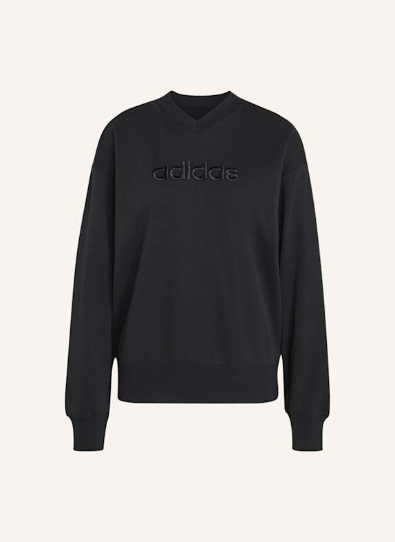 adidas SEASONAL ESSENTIALS SATIN-SWEATSHIRT, V-AUSSCHNITT SCHWARZ