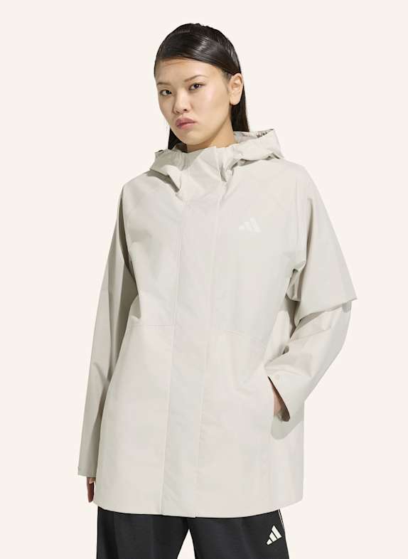 adidas ESSENTIALS RAIN PARKA BEIGE