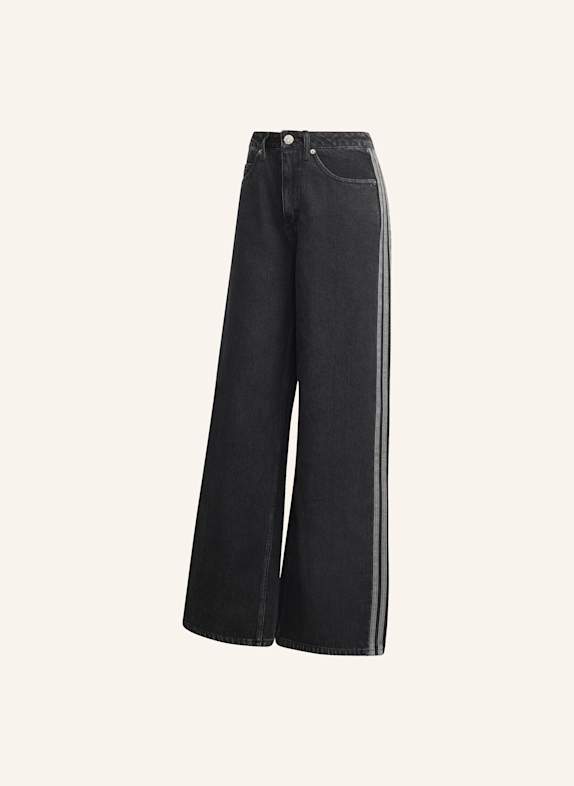adidas Originals JEANSHOSE, HOHER BUND, WEITES BEIN SCHWARZ