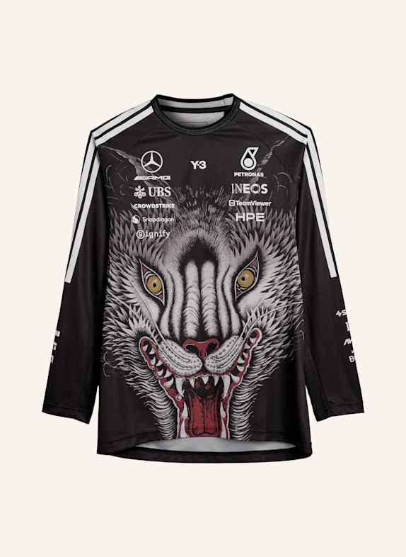 Y-3 Y-3 MERCEDES DRIVER LANGÄRMELIGES JERSEY SCHWARZ