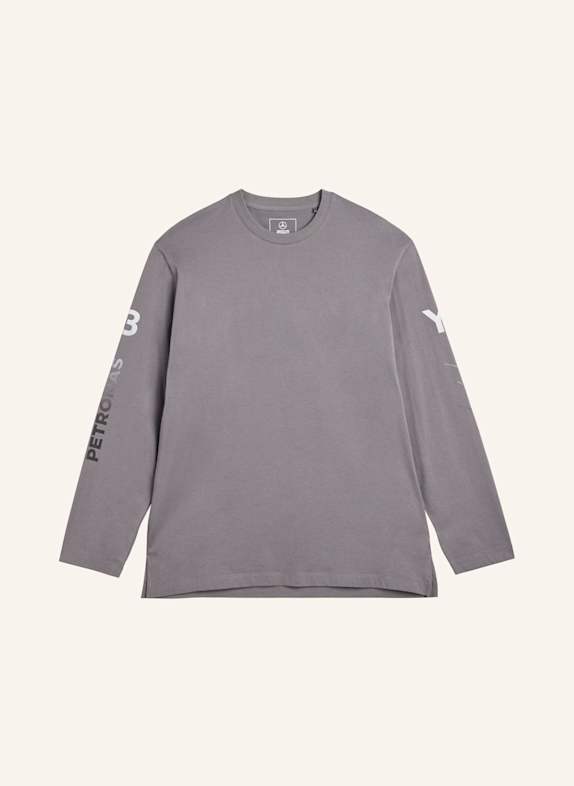 Y-3 Y-3 MERCEDES CHAOS LOGO LANGÄRMELIGES SHIRT GRAU