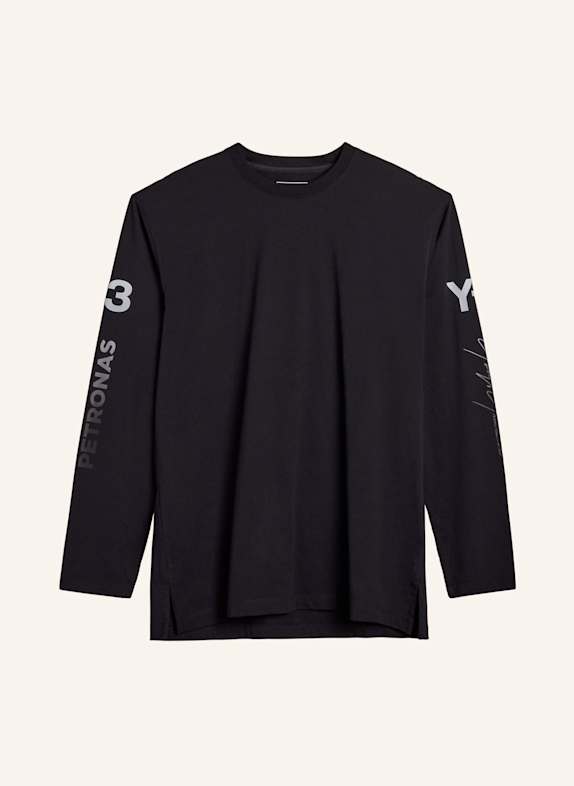 Y-3 Y-3 MERCEDES CHAOS LOGO LANGÄRMELIGES SHIRT SCHWARZ