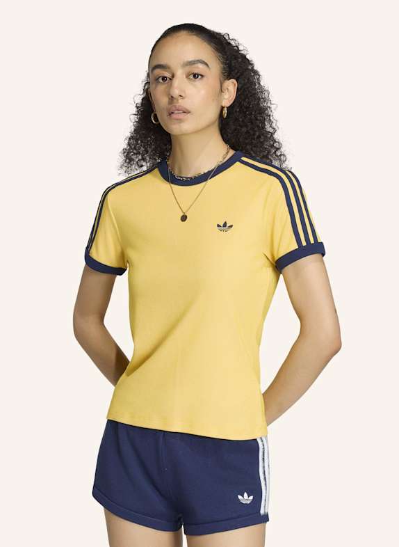 adidas Originals HEATHER 3-STREIFEN CALI T-SHIRT BLAU