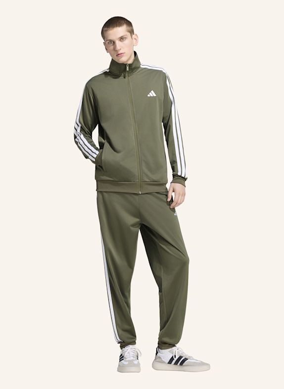 adidas Trainingsanzug DAYREADY mit Galonstreifen OLIV / WEISS