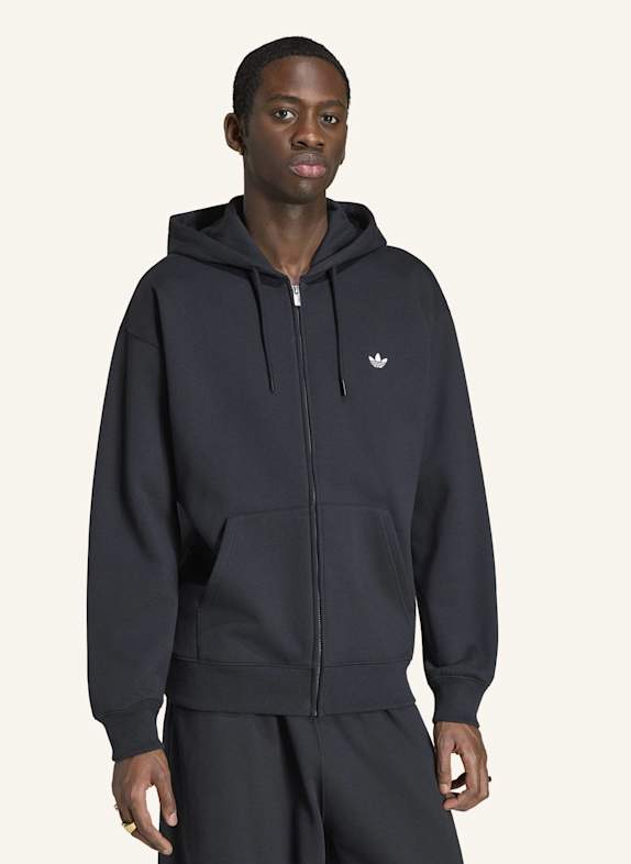 adidas Originals TREFOIL ESSENTIALS HOODIE, LOCKER GESCHNITTEN, MIT DURCHGEHENDEM REISSVERSCHLUSS SCHWARZ