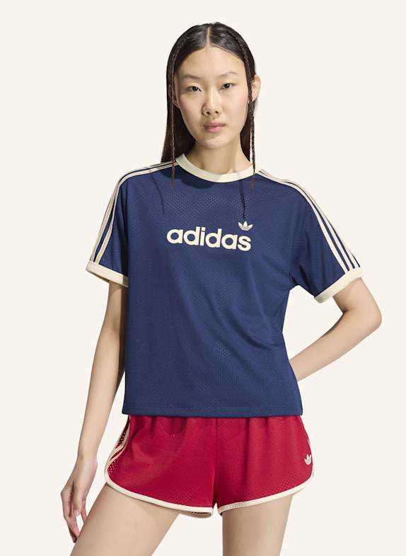adidas Originals LINEAR MESH T-SHIRT BLAU/ CREME