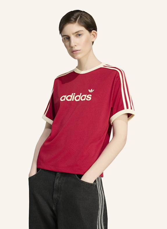 adidas Originals LINEAR MESH T-SHIRT ROT/ CREME