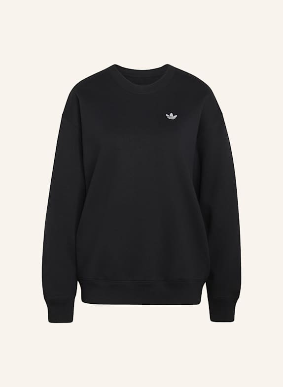 adidas Originals ESSENTIALS CREW LONG FLEECE OS SWEATSHIRT SCHWARZ