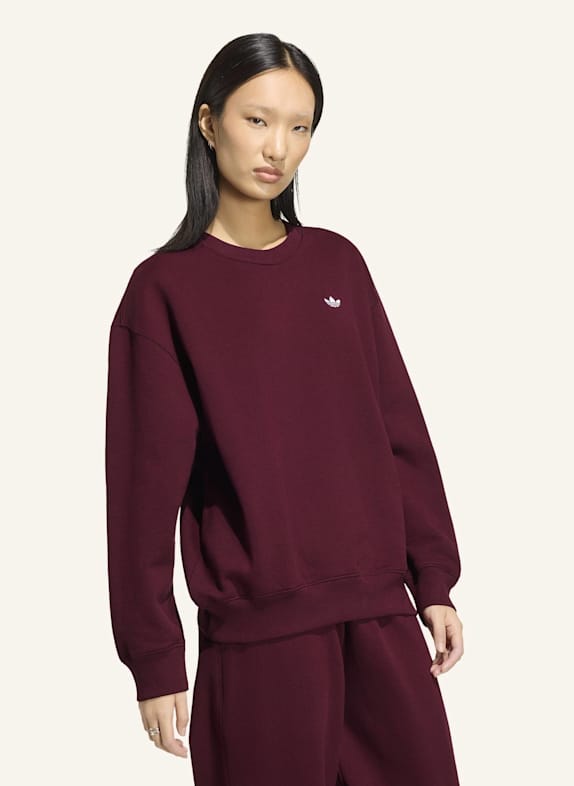 adidas Originals ESSENTIALS CREW LONG FLEECE OS SWEATSHIRT ROT