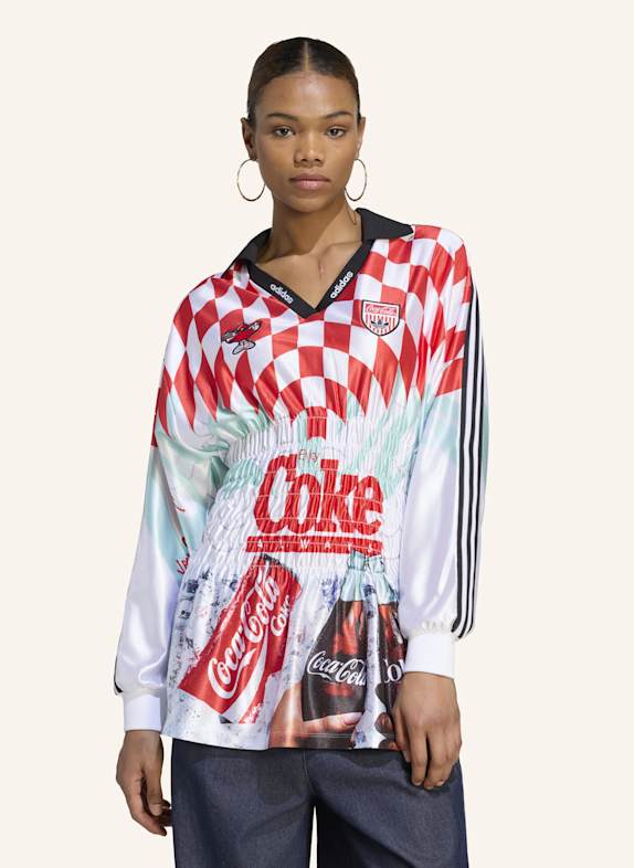 adidas Originals MASH UP GESMOKTES TRIKOT WEISS