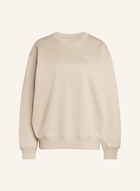 adidas Originals ESSENTIALS CREW LONG FLEECE OS SWEATSHIRT BEIGE