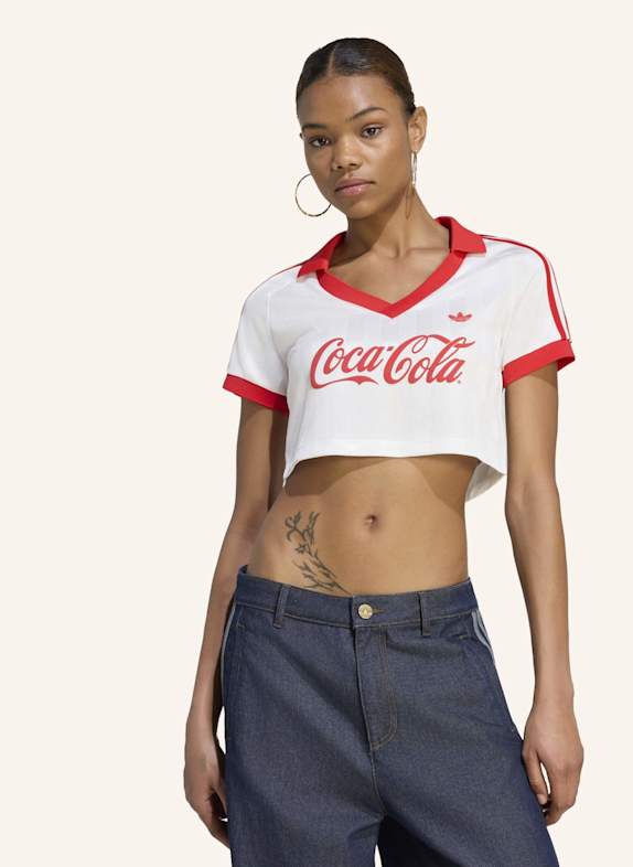 adidas Originals ADIDAS X COCA-COLA TRIKOT, KÜRZER GESCHNITTEN WEISS