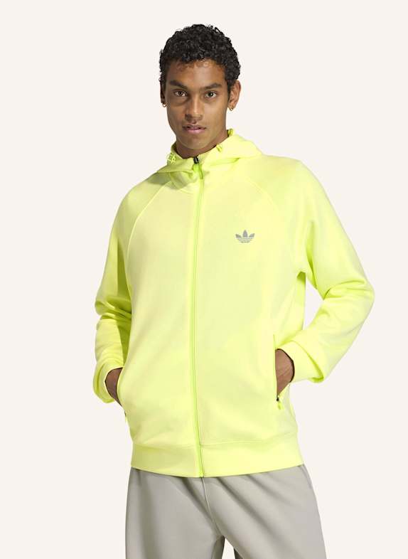 adidas Originals TREFOIL ESSENTIALS SPACER HOODIE MIT DURCHGEHENDEM REISSVERSCHLUSS GELB