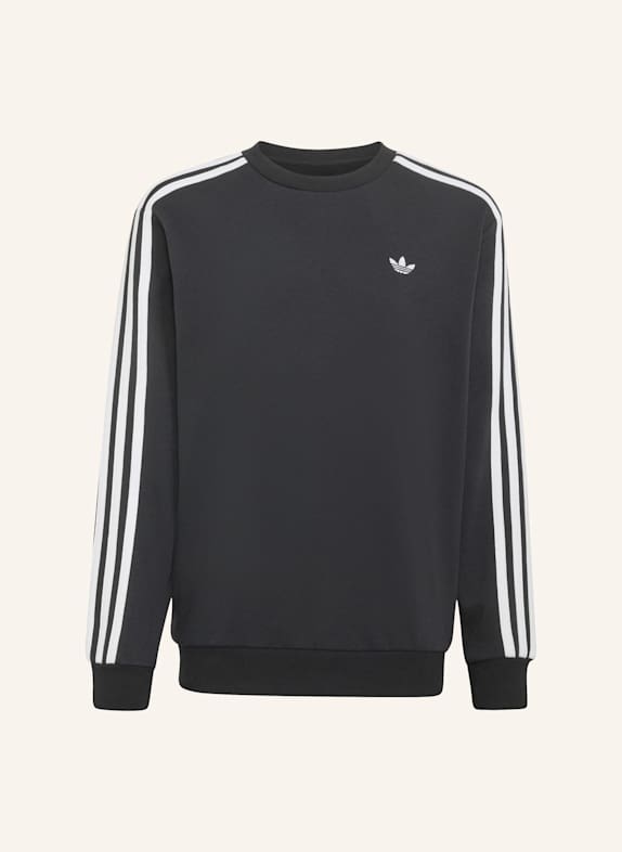 adidas Originals LOCKERES 3-STREIFEN RUNDHALS-SWEATSHIRT SCHWARZ