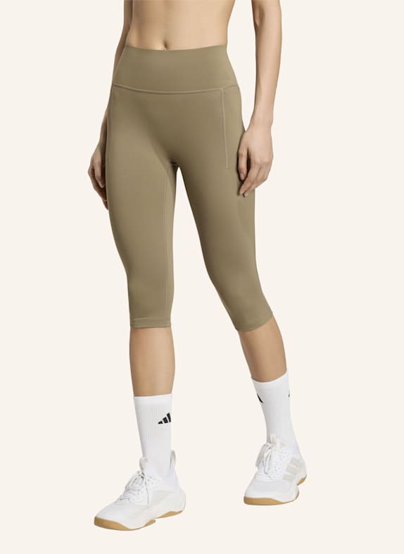 adidas OPTIME WORKOUT CONTOUR CAPRI-LEGGINGS KHAKI