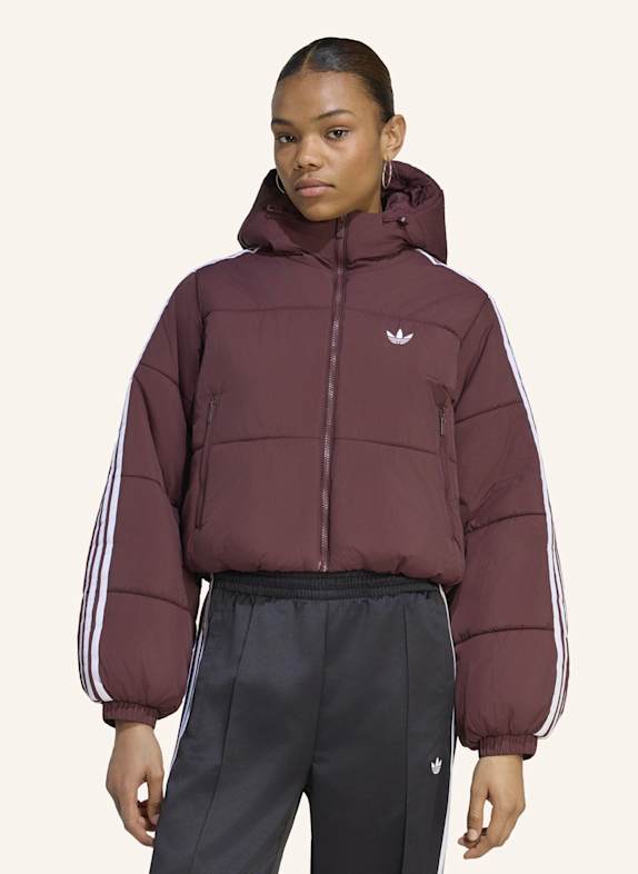 adidas Originals ADICOLOR PUFFER JACKE, KÜRZER GESCHNITTEN, KAPUZE ROT