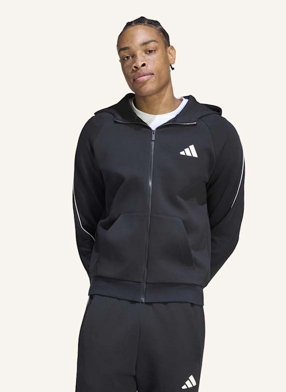 adidas STADIUM SMALL LOGO FULL-ZIP HOODIE SCHWARZ