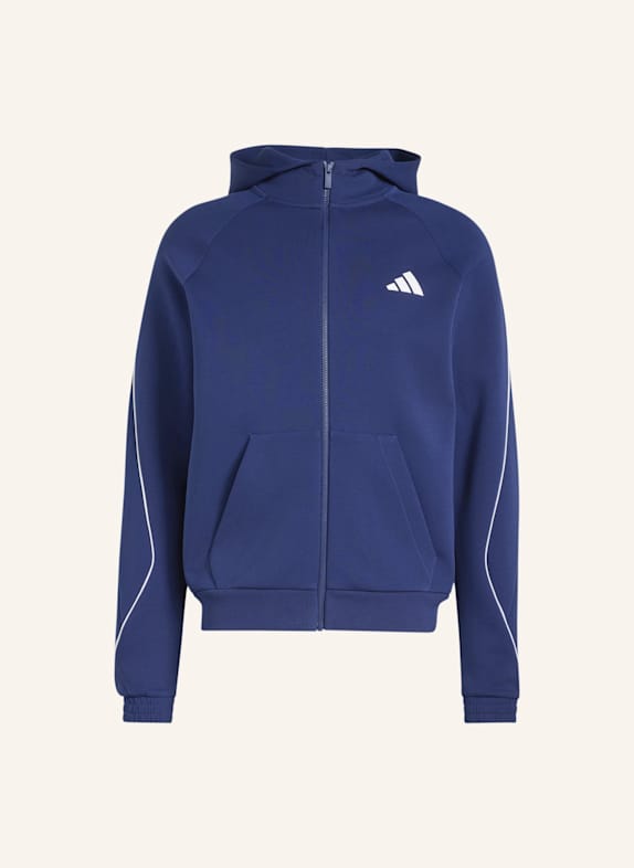 adidas STADIUM SMALL LOGO FULL-ZIP HOODIE BLAU