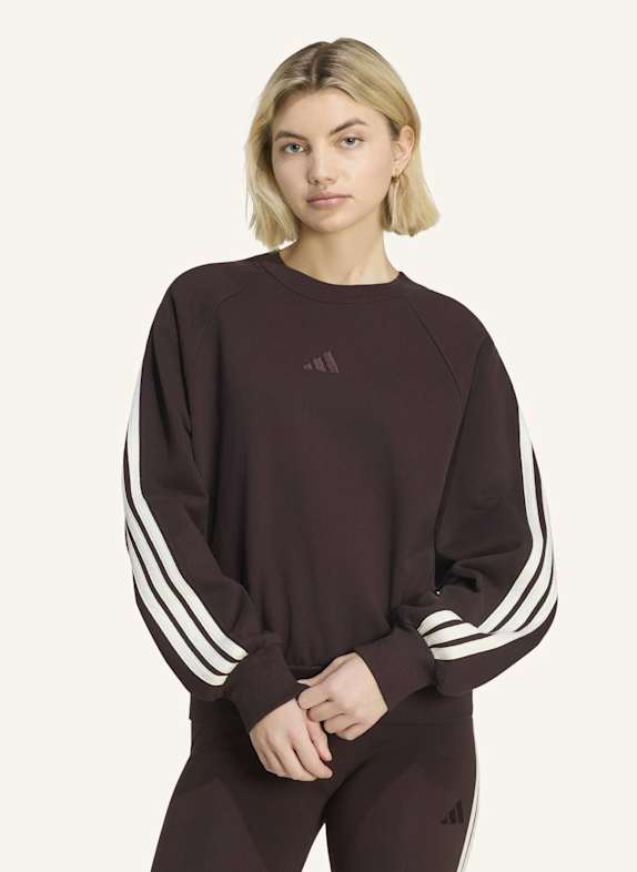 adidas ADIDAS KIT 3-STREIFEN SWEATSHIRT BRAUN/ WEISS